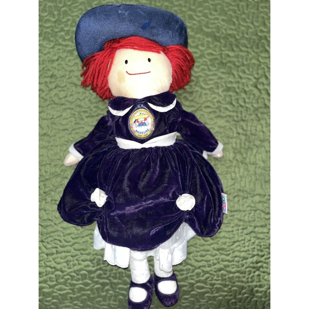 Madeline 60th Anniversary 1999 Plush Cloth Doll Purple Velvet Dress 18" Eden